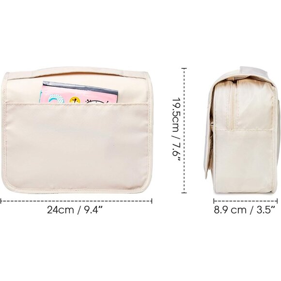 Hanging Travel Toiletry Bag Cosmetic Make up Organizer for Women Waterproof Tan - Picture 7 of 7